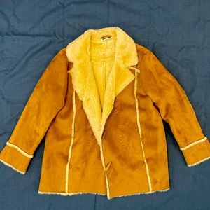 Lake Maltey Suede/Fur Design Coat Brown/Tan/White